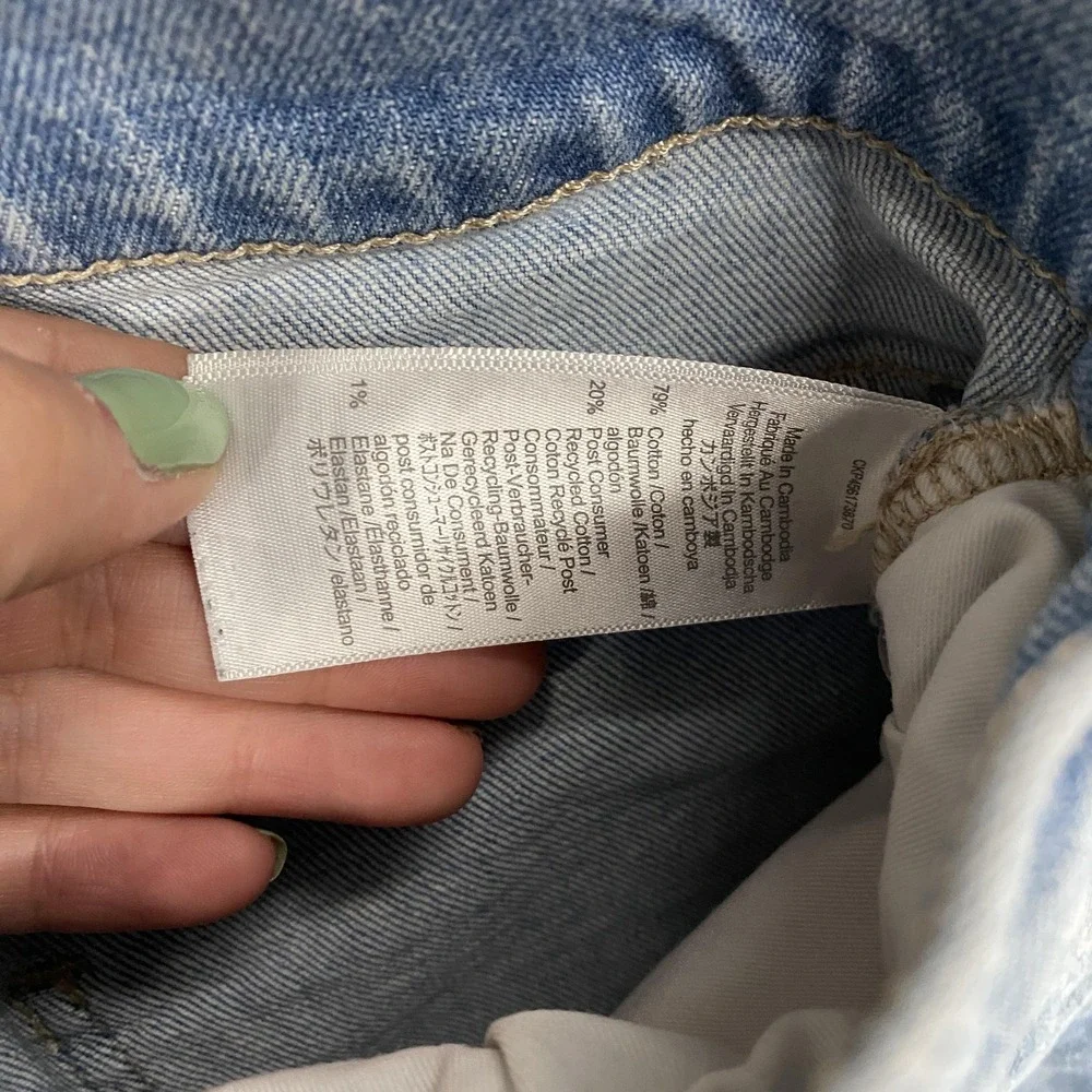 Madewell Perfect Vintage Jeans Womens 25 Light Wash Straight‎ High Rise Raw Hem